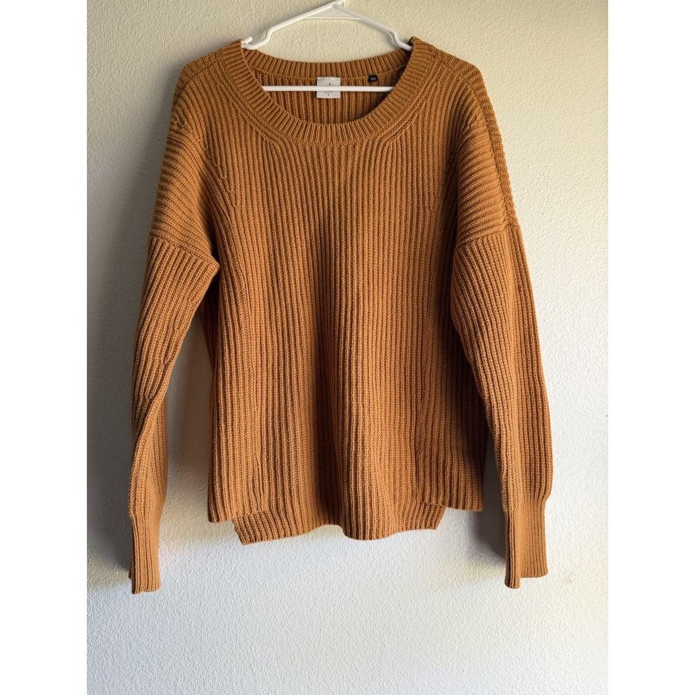 Cabi Mustard Yellow‎ Burnt Orange Knit Sweater Size Small